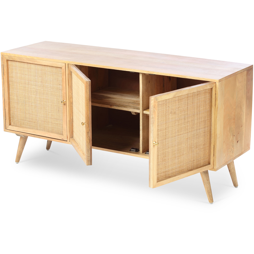 Desser Manhattan 3 Door Natural Rattan and Mango Wood Sideboard Image 3