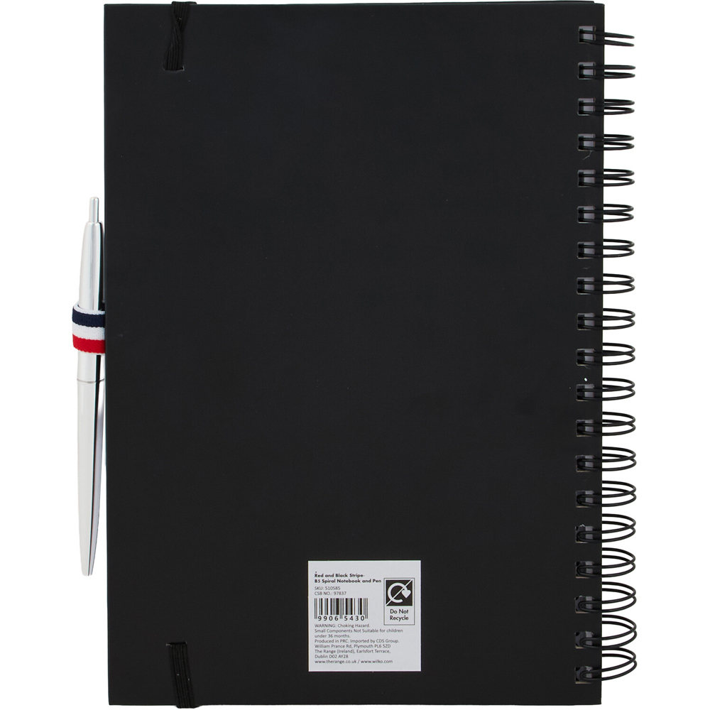 Red and Black Stripe- B5 NB & Pen Image 6