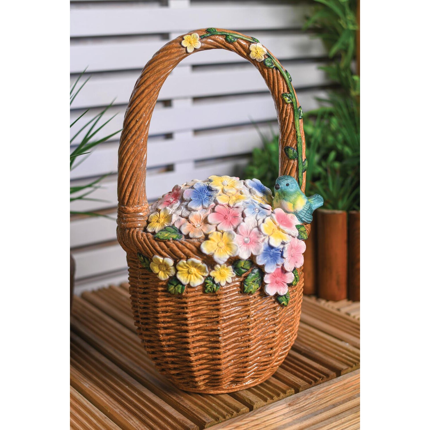 Basket With Solar Flowers Image 3