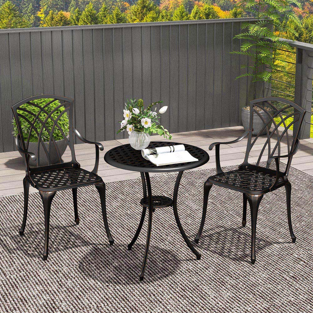 Outsunny 2 Seater Garden Bistro Set with Umbrella Hole Image 7