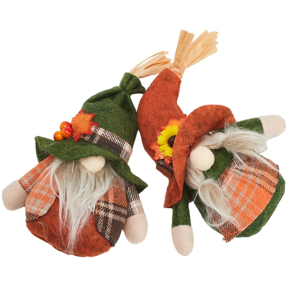 Living and Home Multicoloured Faceless Gnome Home Ornament 2 Pack Image 1