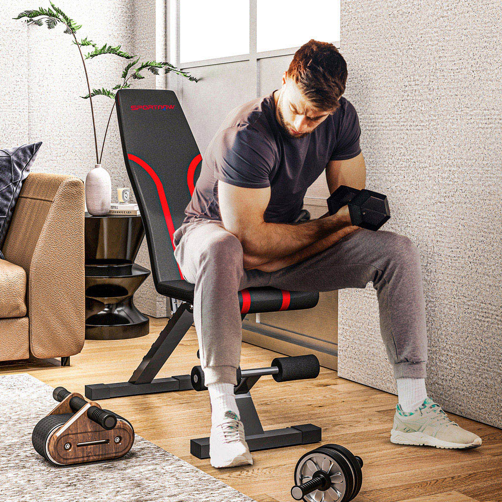 SPORTNOW Foldable Weight Bench with 6 Level Backrest and Leg Extension Image 2