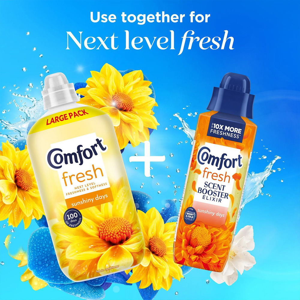 Comfort Fresh Sunshiny Days Liquid Fabric Conditioner 52 Washes 1.56L 6 Pack Image 4