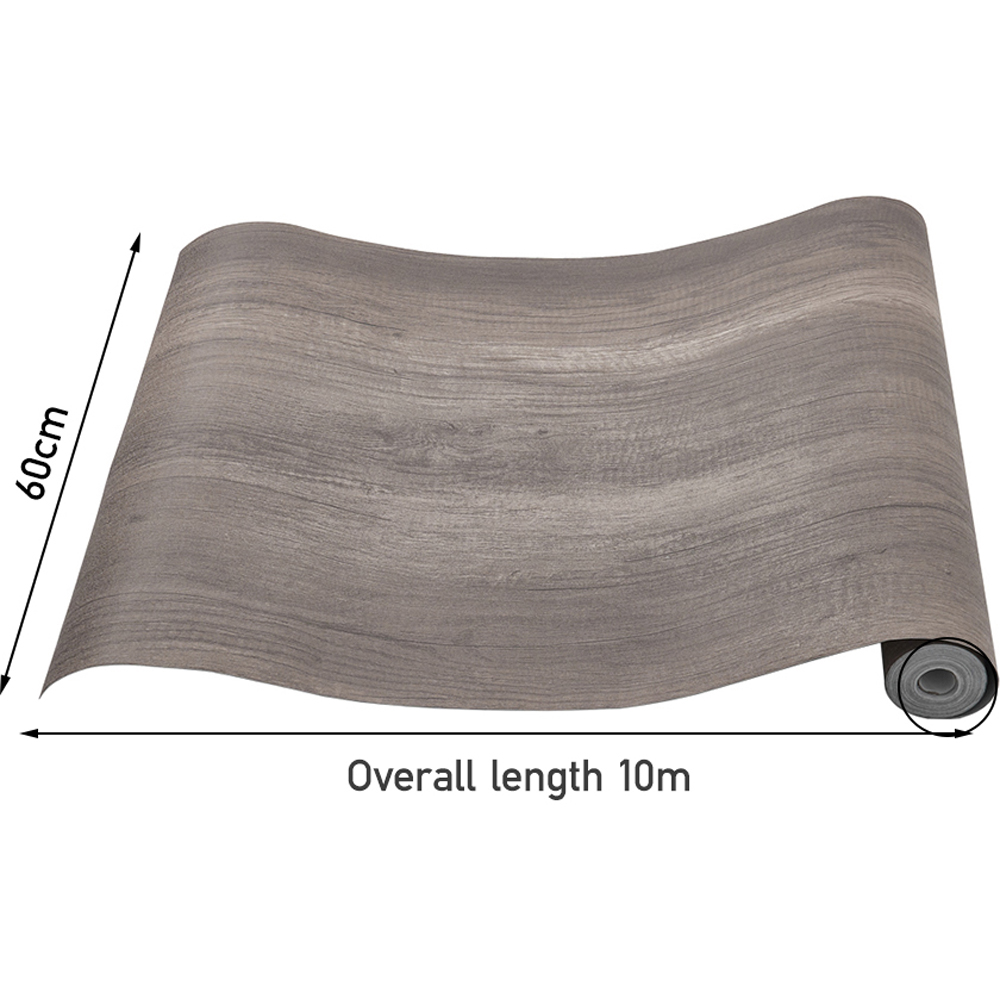 Living and Home Smoke Grey Wood Grain Self Adhesive PVC Flooring Image 8