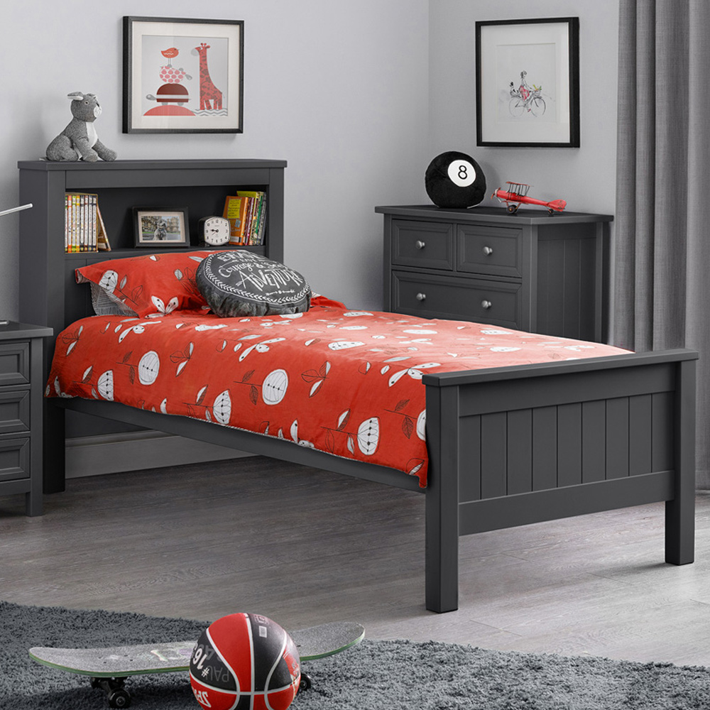 Julian Bowen Maine Single Anthracite Bookcase Bed Image 1