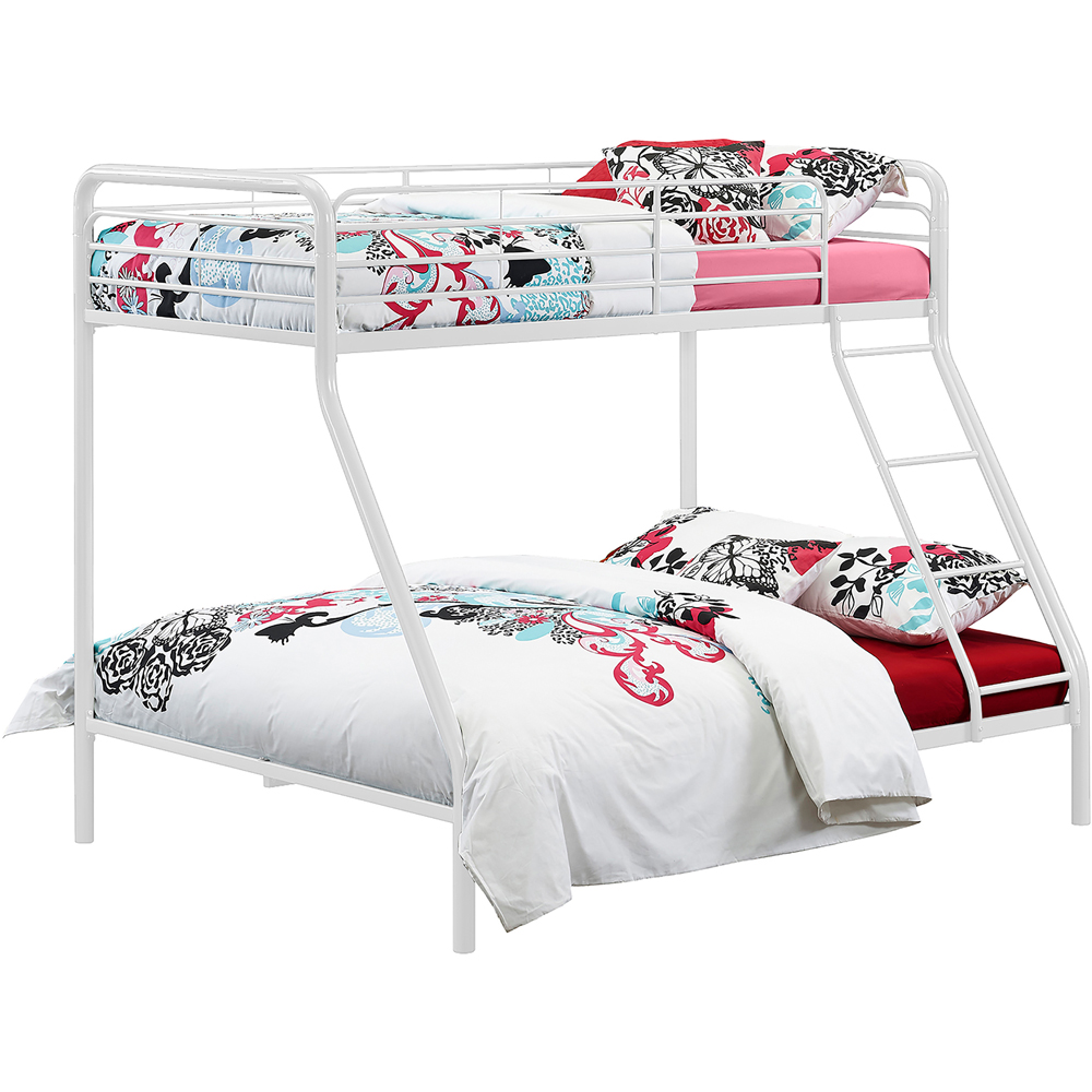 Dorel Single with Double White Metal Bunk Bed Image 6