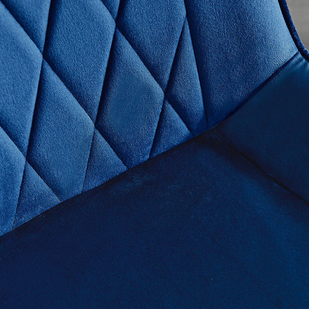 Furniturebox Copeland Cesano Marble Effect 2 Seater Dining Set White Navy and Chrome Image 7