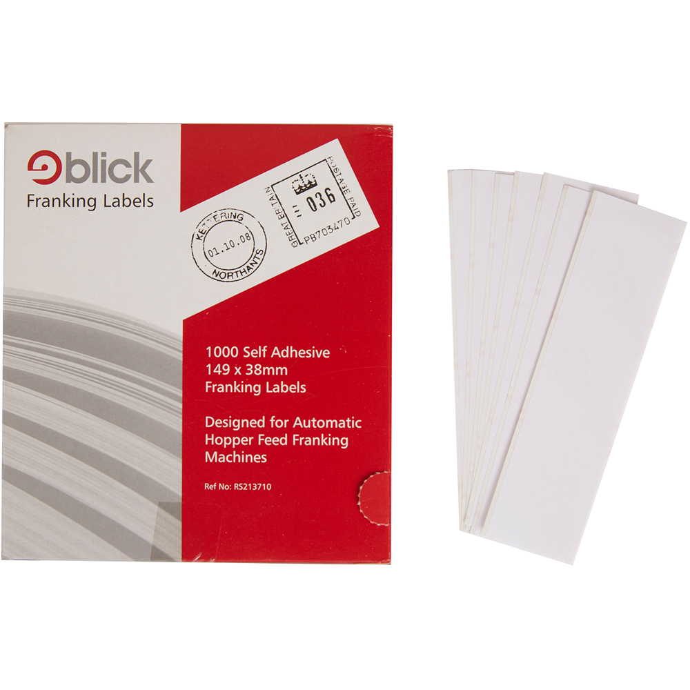 Blick Auto Feed Franking Self Adhesive Stickers 1000 Labels 3.8 x 14.9cm Image 6
