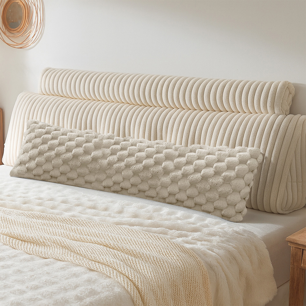 Velosso Beige Chunky Popcorn Bolster Pillow 137 x 40cm Image 2