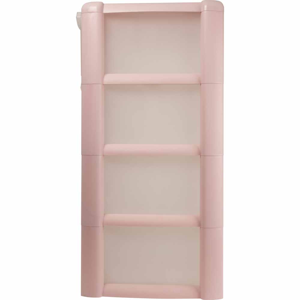 Wilko Blush Pink 4 Drawer Storage Tower Image 4