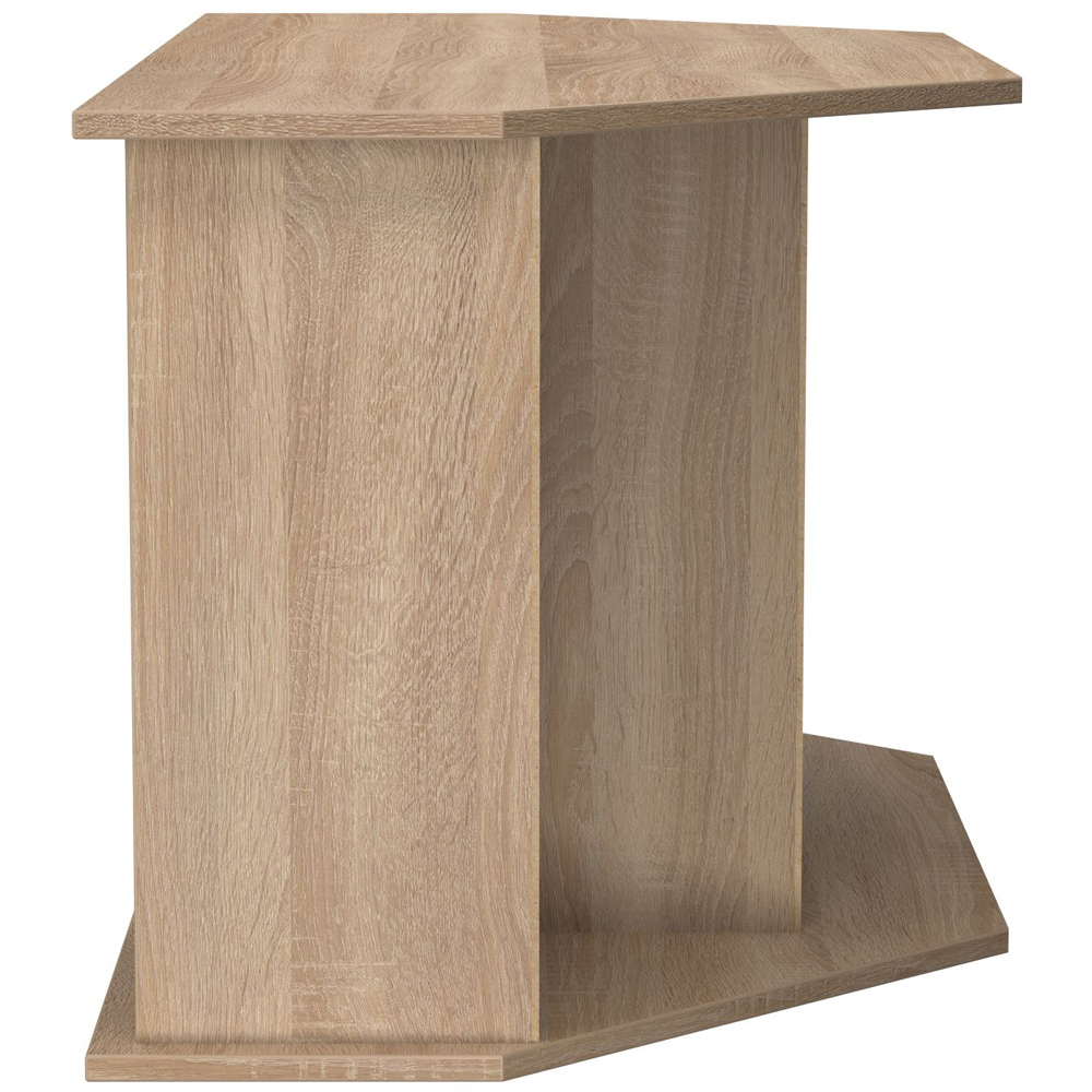 Crowndale Milan Single Drawer 5 Shelf White Gloss and Bardolino Oak Corner TV Unit Ready Assembled Image 3