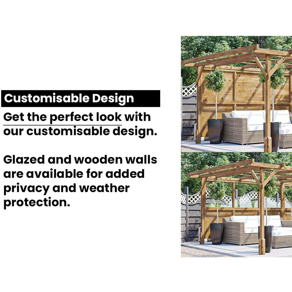 Dunster House Utopia 3 x 3m Brown Wooden Plant Frame Pergola Image 5