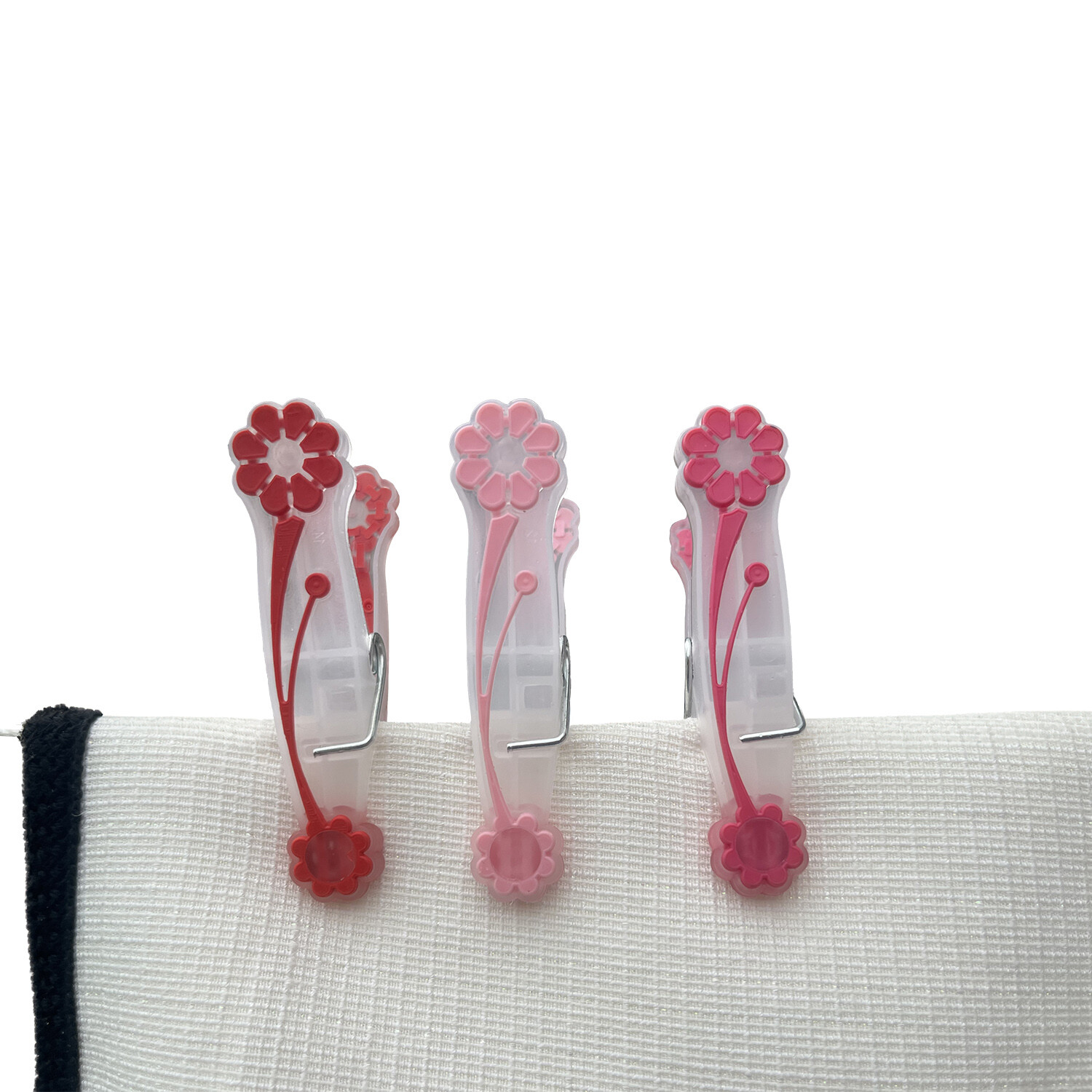 Pack of 24 Pink and Red Flower Pegs - Pink and Red Image 4