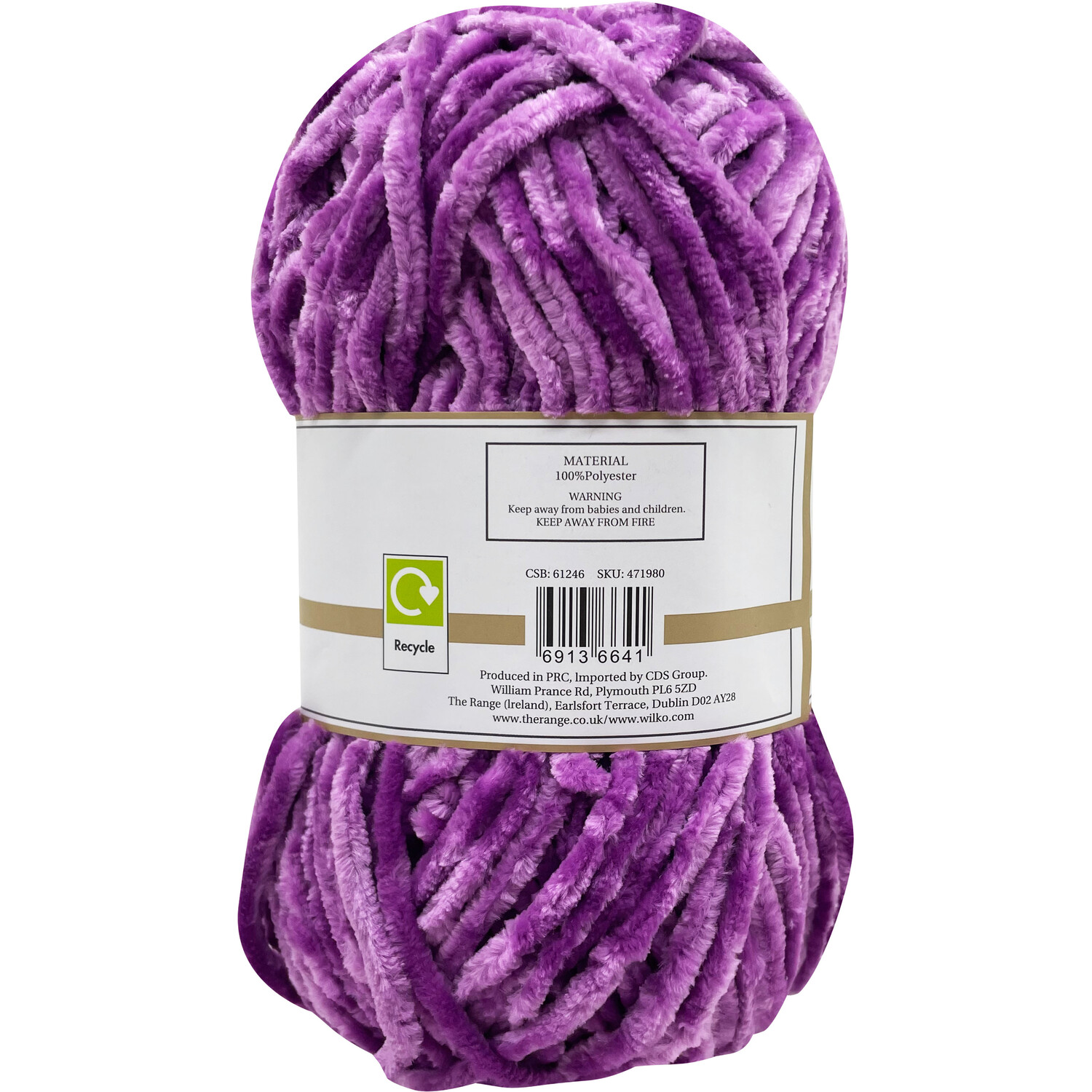 Chenille Yarn Purple Image 2