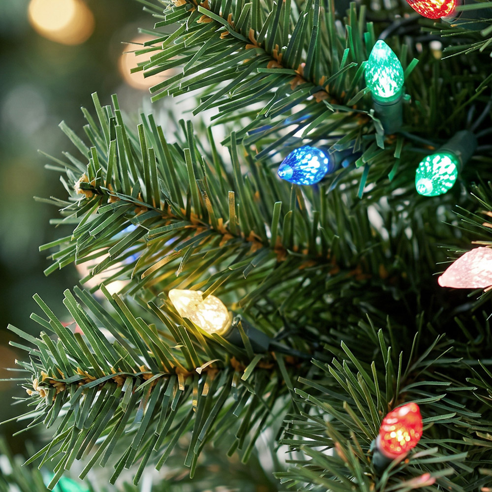 HOMCOM 60 Multicolour LED Pre-Lit Green Artificial Christmas Tree with Ground Stakes 2ft 2 Pack Image 3