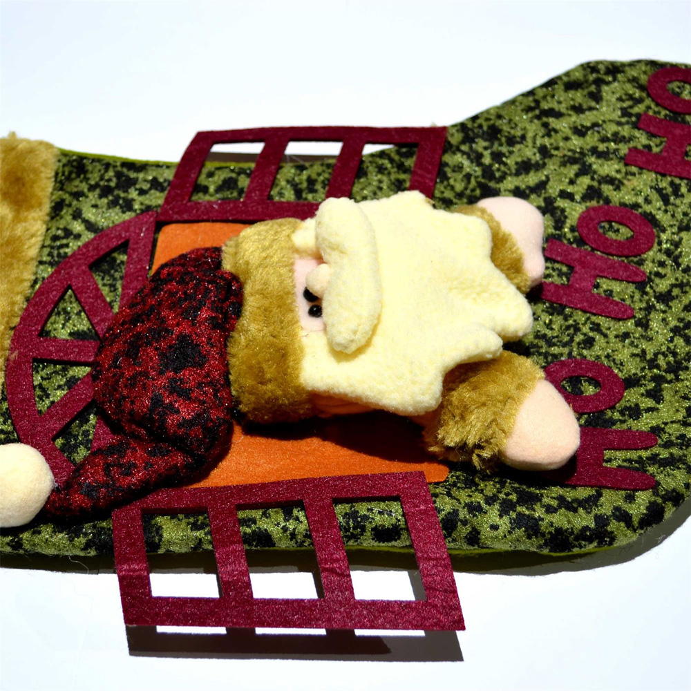 Shatchi Multicolour Traditional Hand Crafted 3D Santa Stocking Image 3