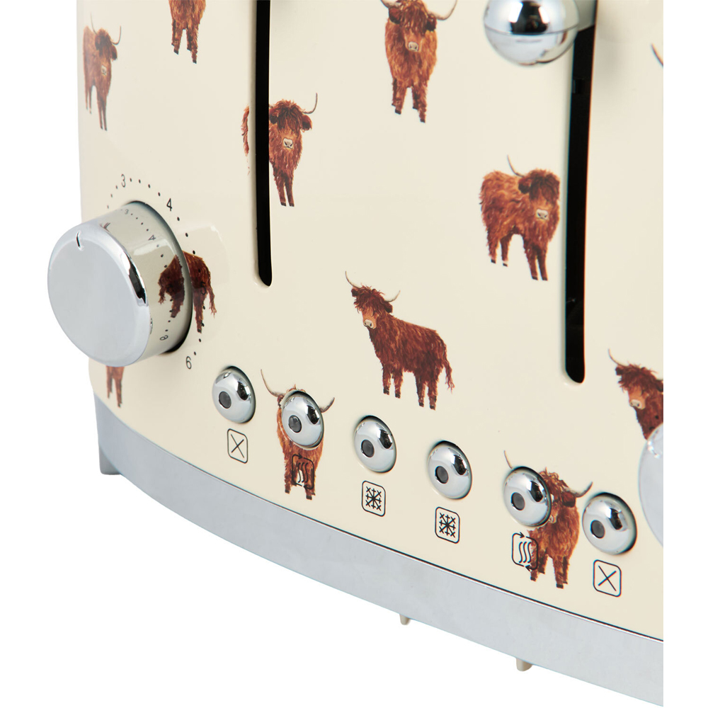 Highland Cow 4 Slice Toaster Cream Image 8