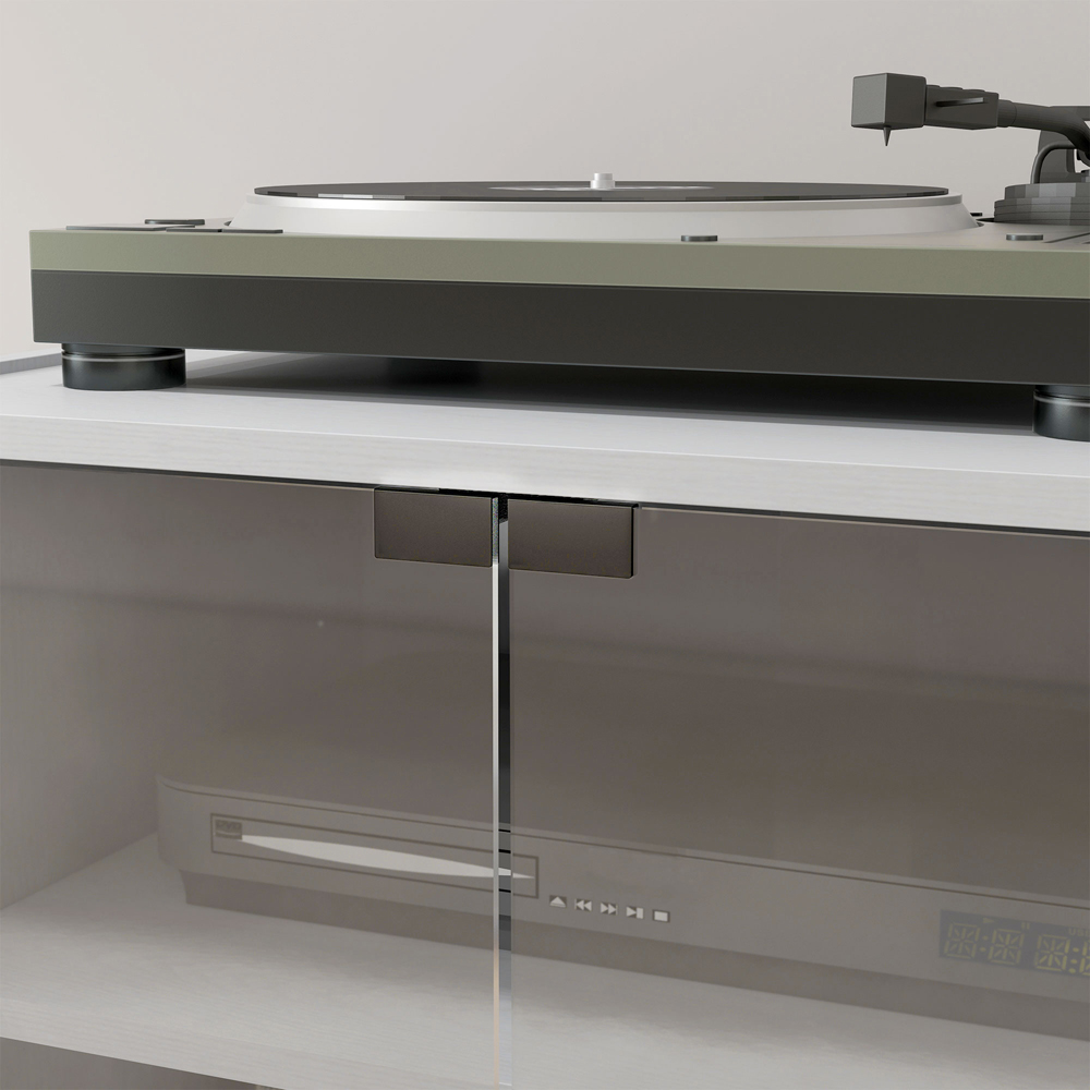 HOMCOM 4-Tier White Wood-Effect Hi-Fi Stand with Adjustable Shelves Image 4