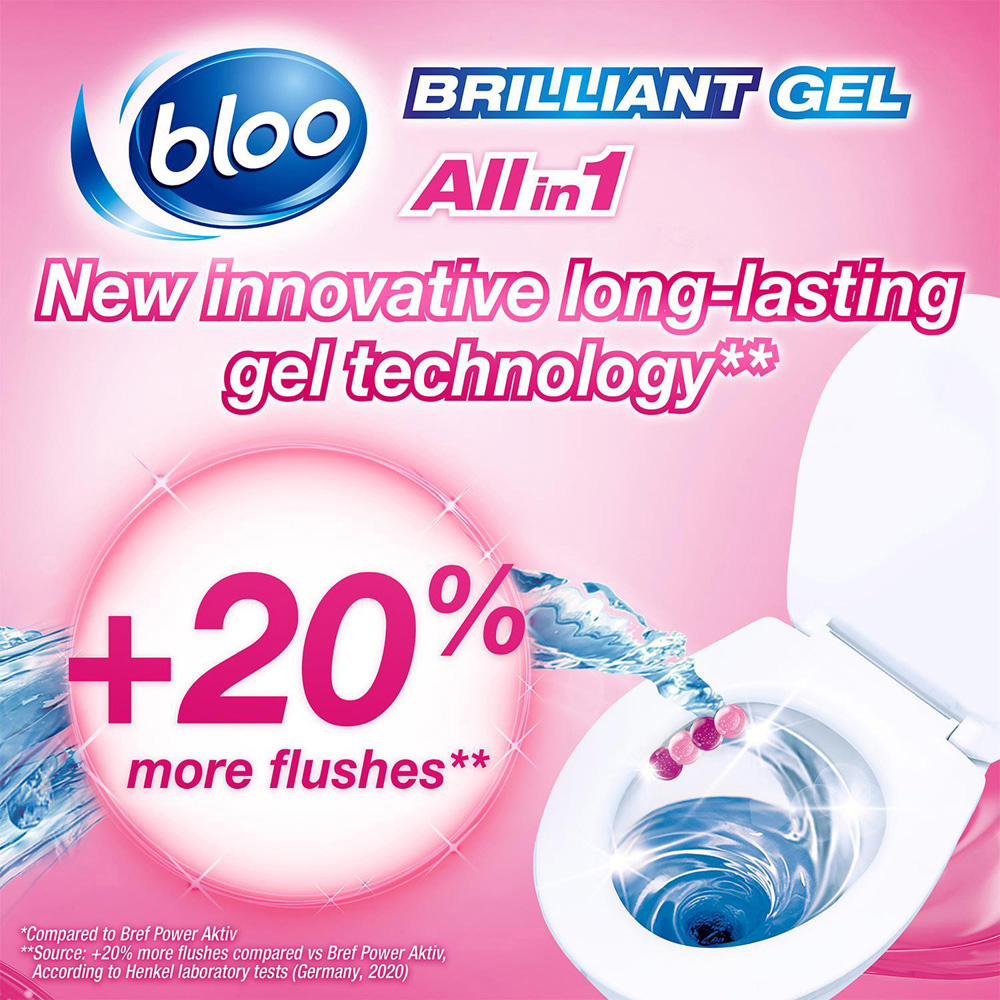 Bloo Brilliant Gel All in 1 Spring Rain Toilet Rim Block 42g 7 Pack Image 8