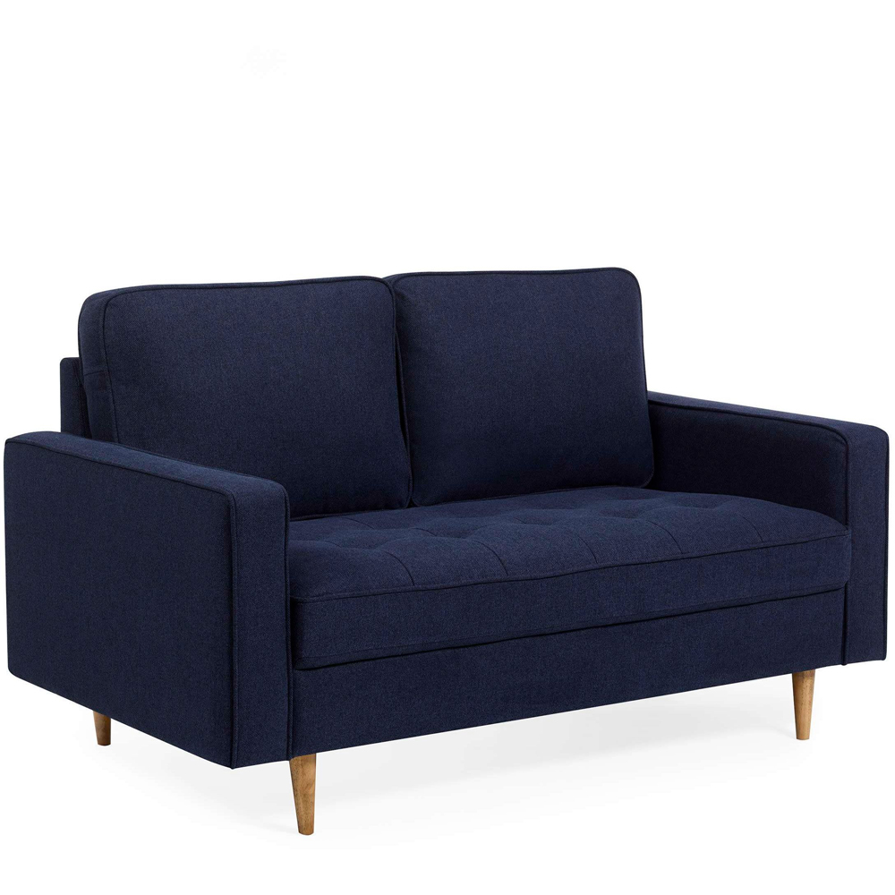 Julian Bowen Henrietta 2 Seater Deep Blue Linen Upholstered Sofa Image 2