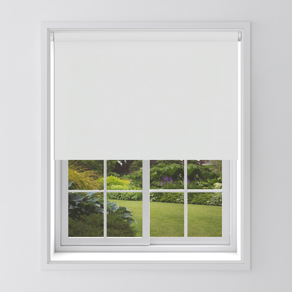 Caecus White Blackout Roller Blind 150 x 210cm Image 1