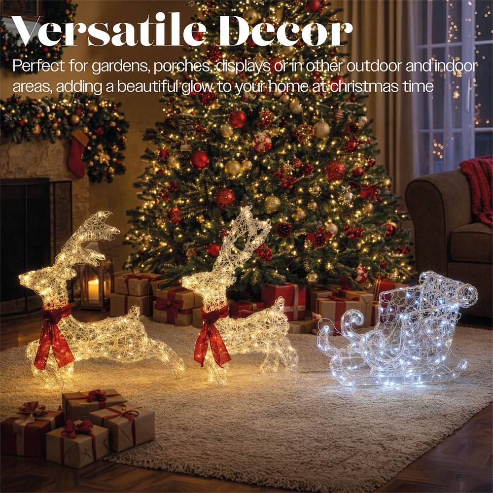 Xmas Haus 240 Bright LED Acrylic Deer and Sleigh Christmas Decoration Image 5