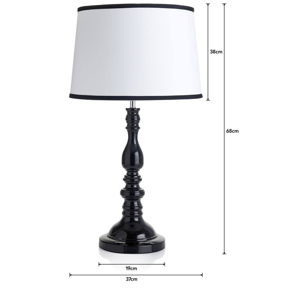 Wilko Black & White Table Lamp Image 5
