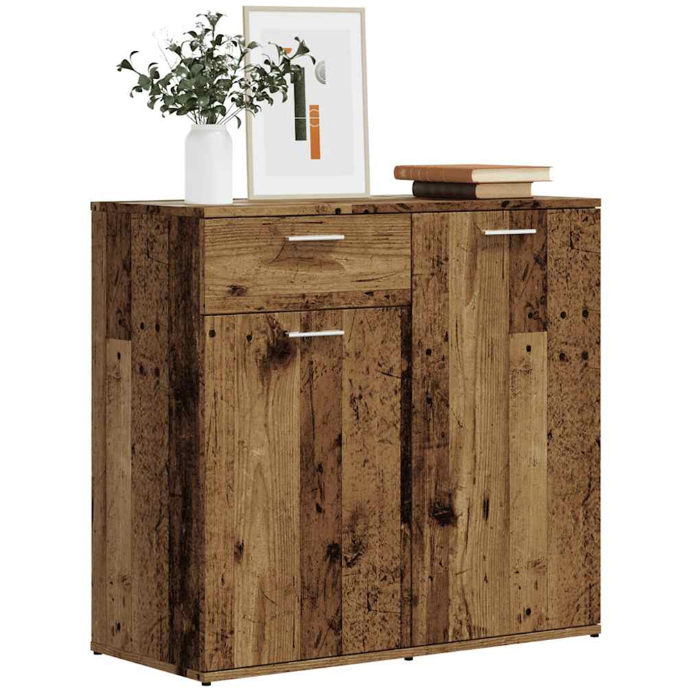 vidaXL 2 Door Single Drawer Old Wood Sideboard Image 3