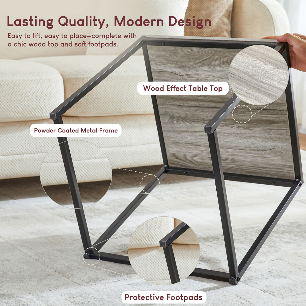 VIDA DESIGNS Brooklyn Grey Nest of Tables Set of 2 Image 7