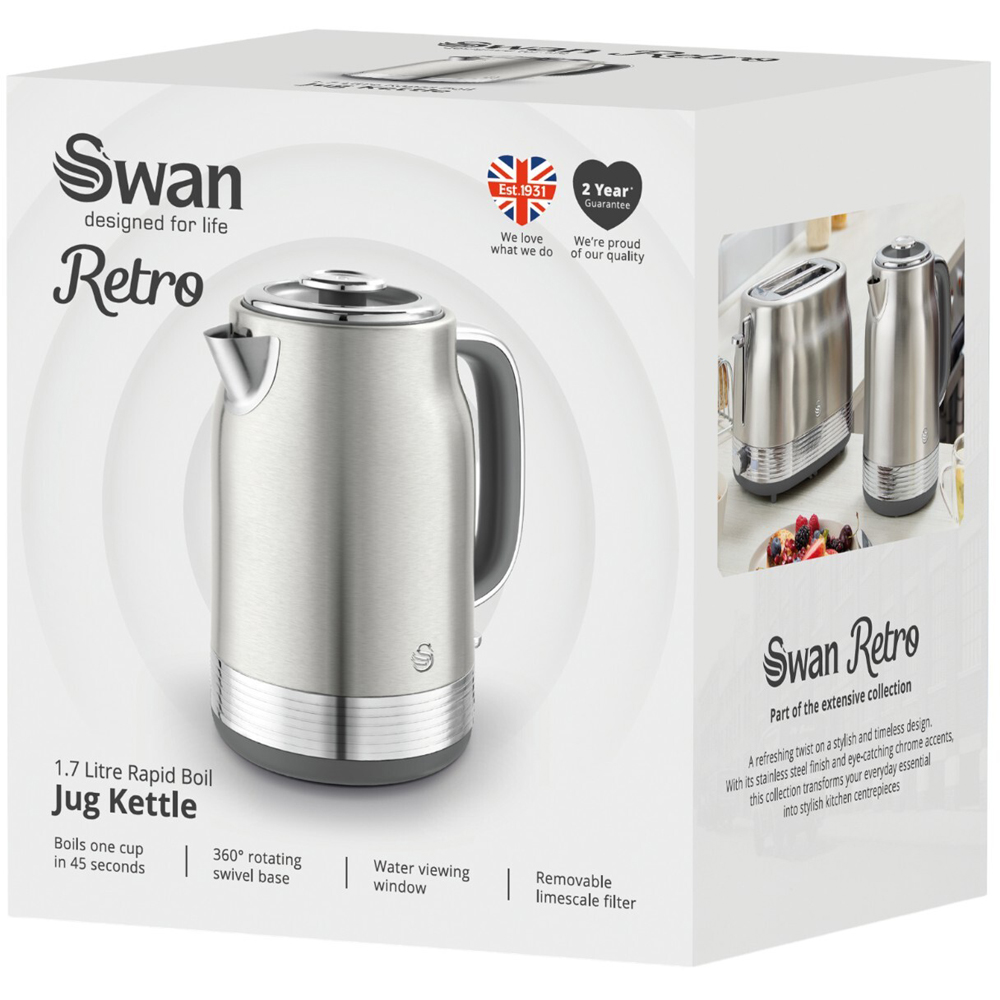 Swan Retro Revive Jug Kettle Silver Image 5