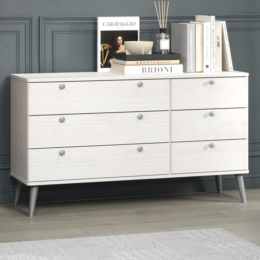 Core Products Augusta Curve 3 Plus 3 Drawer Wide Chest of Drawers Image 1