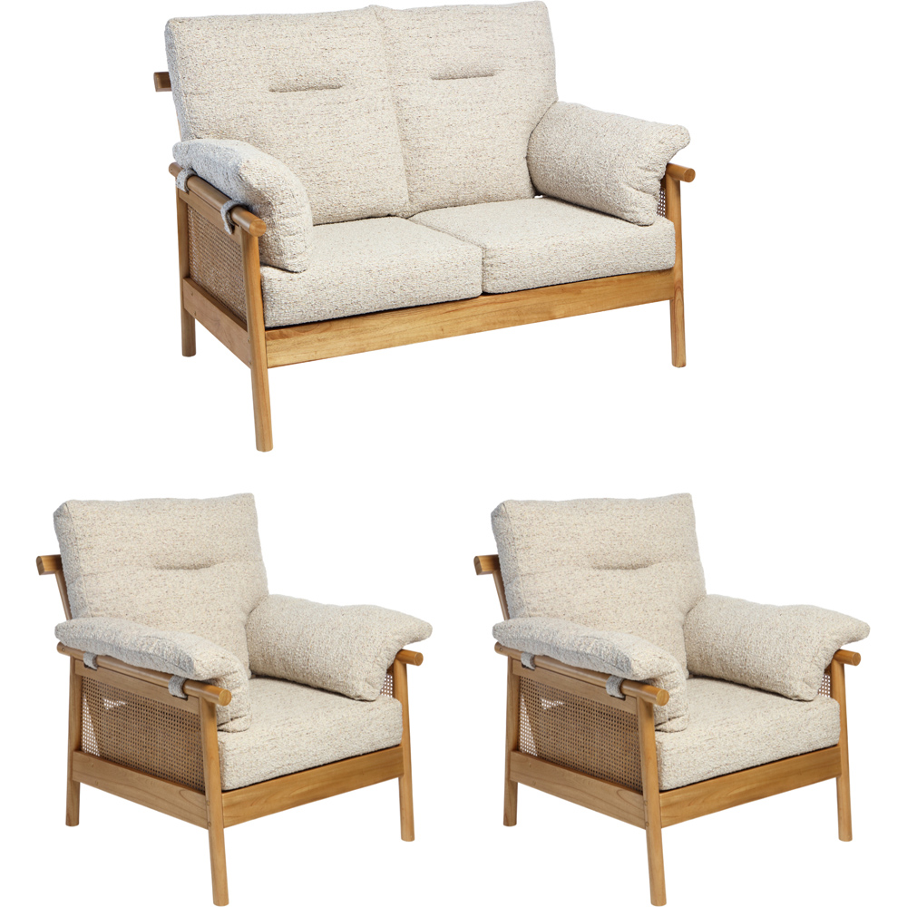 Desser Mindi 4 Seater Light Oak Natural Rattan Sutton Sofa Set Image 2