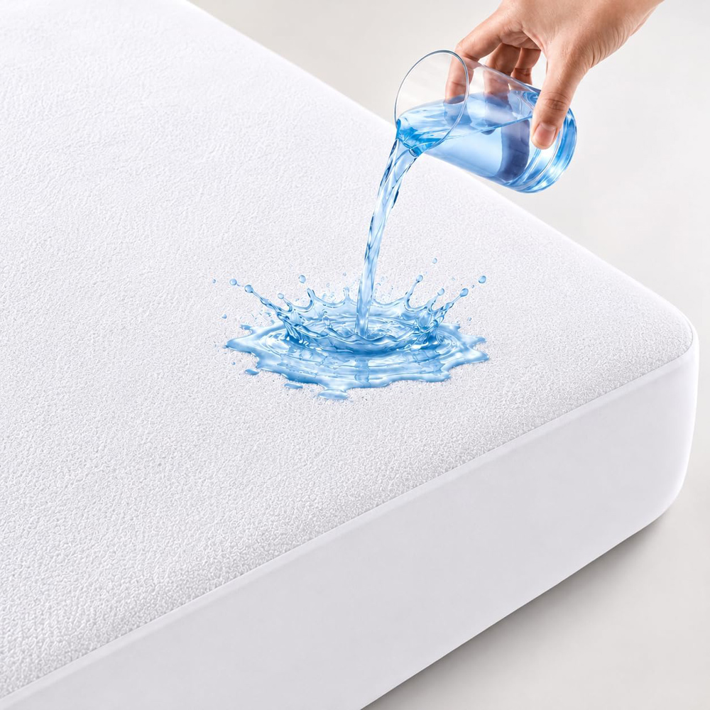 MHG Living Super King Size Terry Waterproof Mattress Protector Image 3