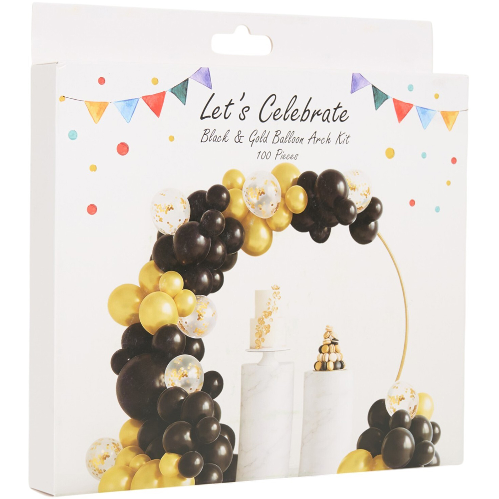 Balloon Arch Kit Black and Gold Image 2