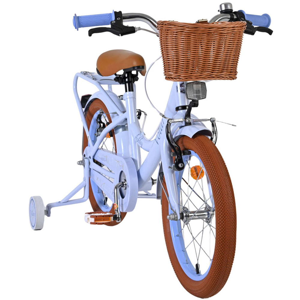 Volare Ashley Kids 16 inch Pink Pastel Bike with Stabilisers Rack and Basket Image 2