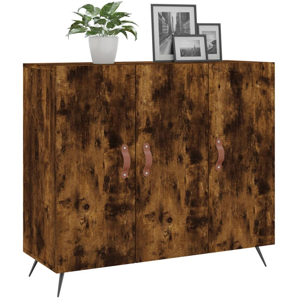 vidaXL 3 Door Smoked Oak Sideboard Image 3