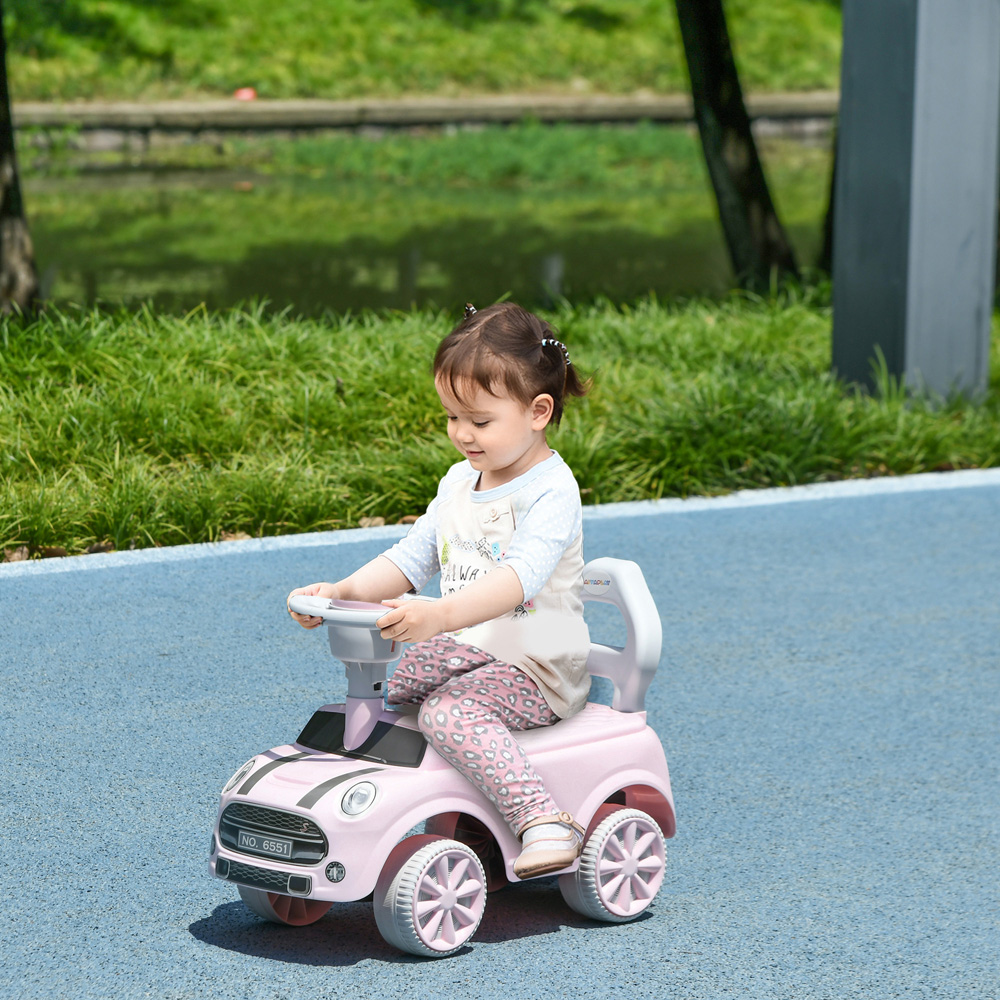Tommy Toys Kids Pink Foot to Floor Sliding Ride On Car with Air Horn Image 2