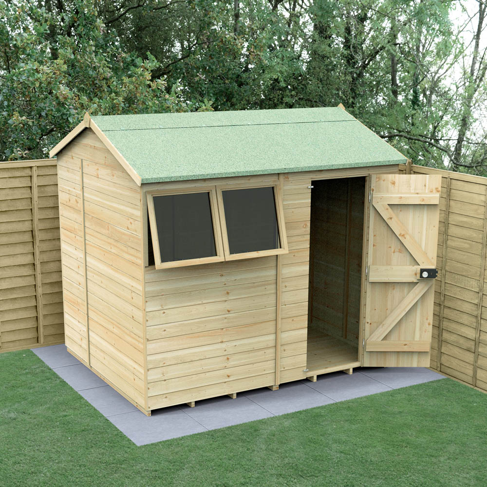 Forest Garden Timberdale 8 x 6ft 2 Opening Reverse Apex Garden Shed Image 2