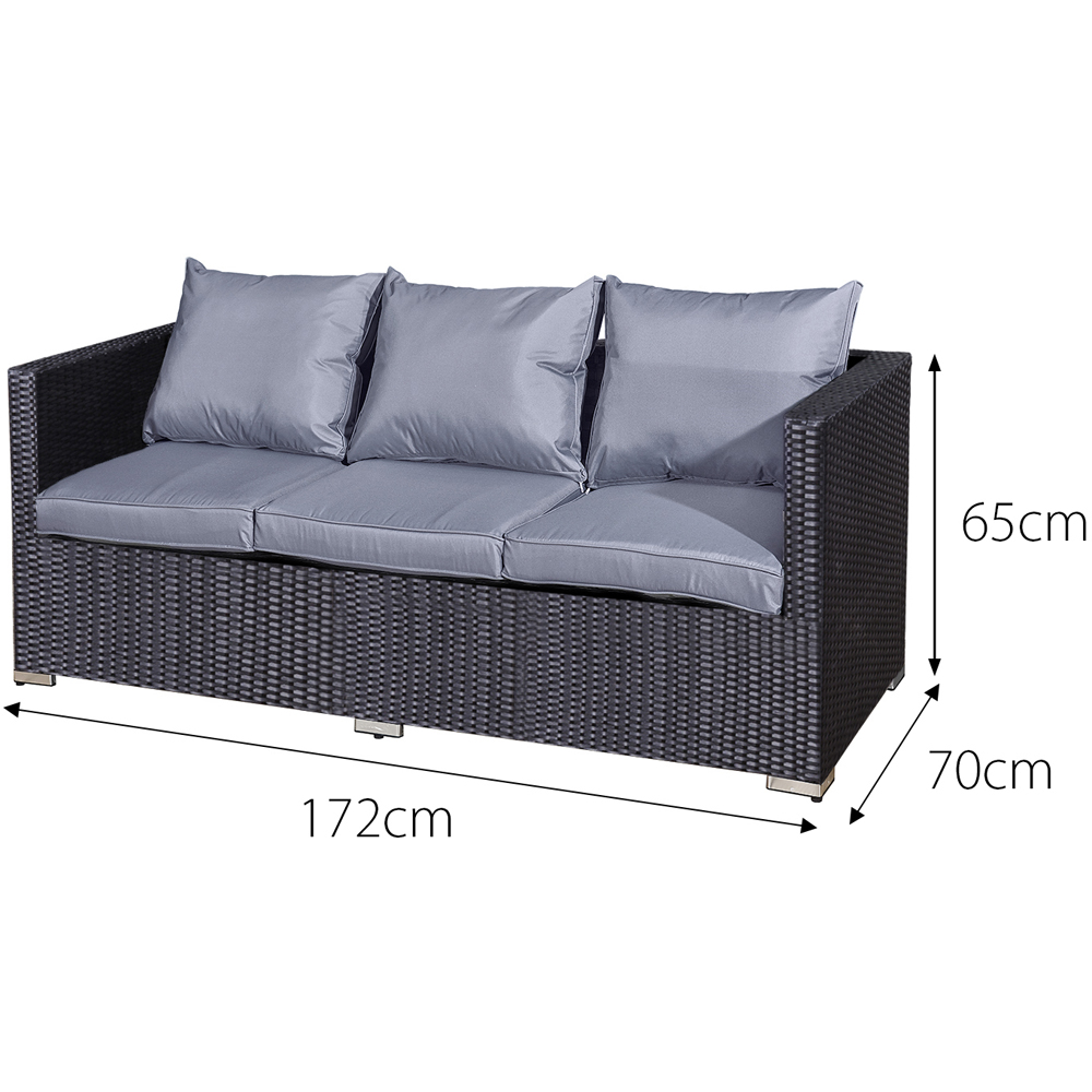 Oseasons Acorn 10 Seater Black Rattan Deluxe Lounge Sofa Set Image 4