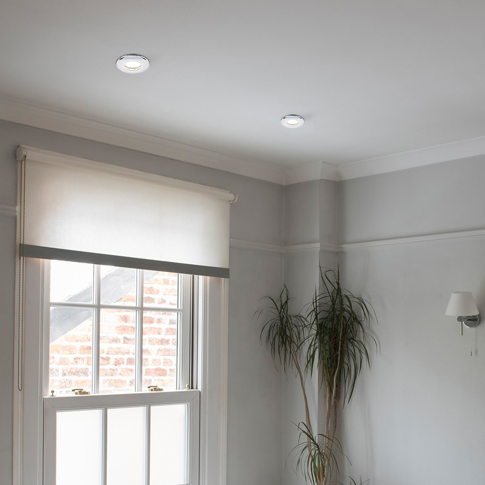 ValueLights Chrome Warm White LED Ceiling Downlight 6 Pack Image 2