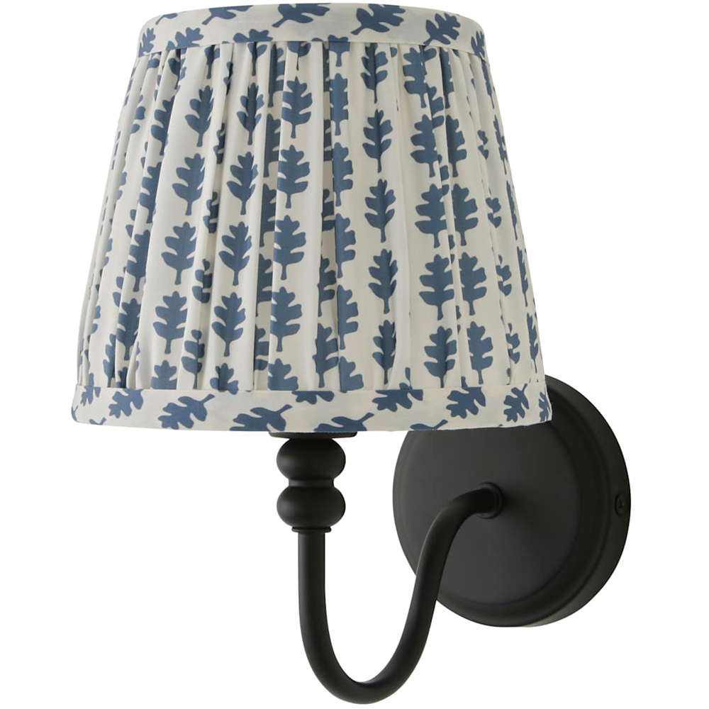 ValueLights Binky Blue Floral Shade Black Rechargeable Wall Light with Bulb 2 Pack Image 1