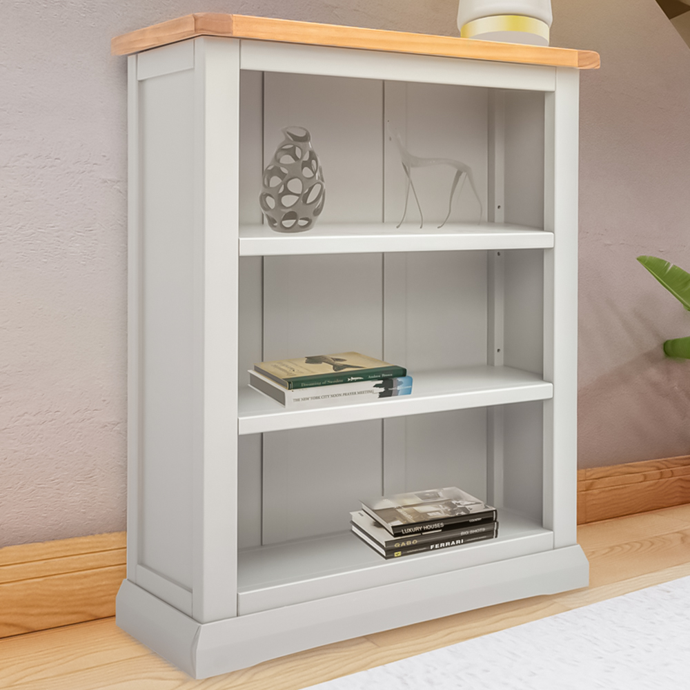 Loreo 3 Shelf Light Grey Bookcase Image 1