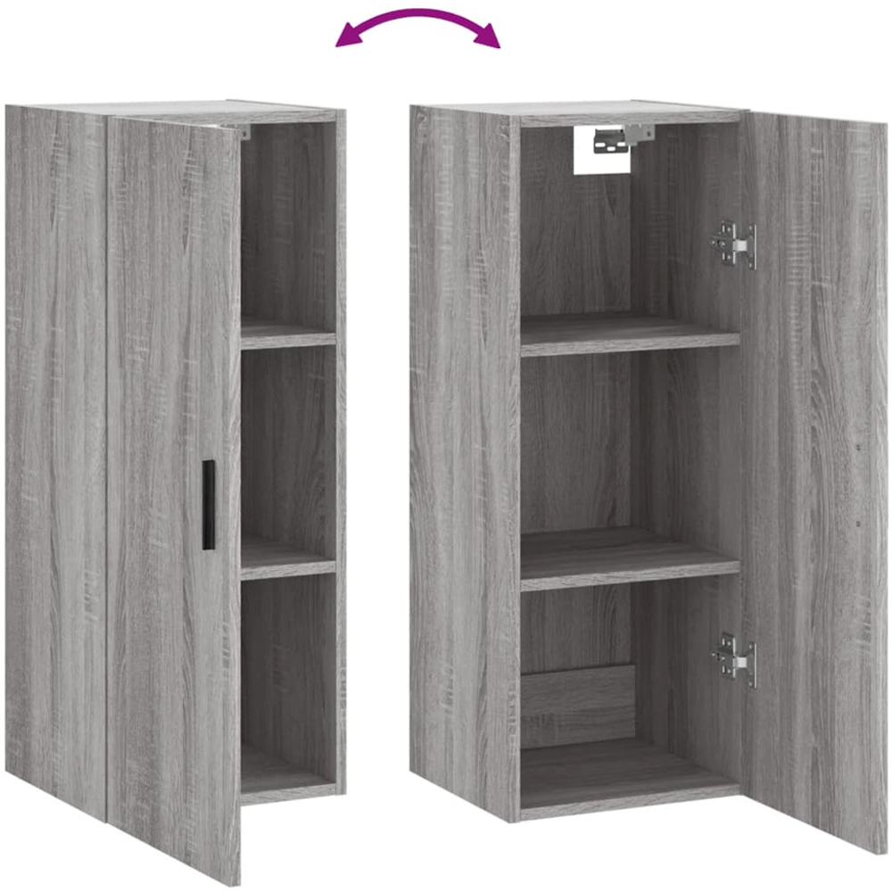 vidaXL Single Door Grey Sonoma Wall Mounted Cabinet Image 8