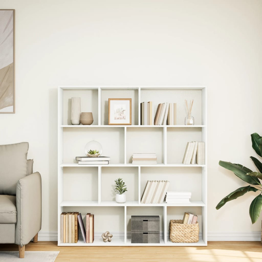 vidaXL 12 Shelf White Bookcase Image 9