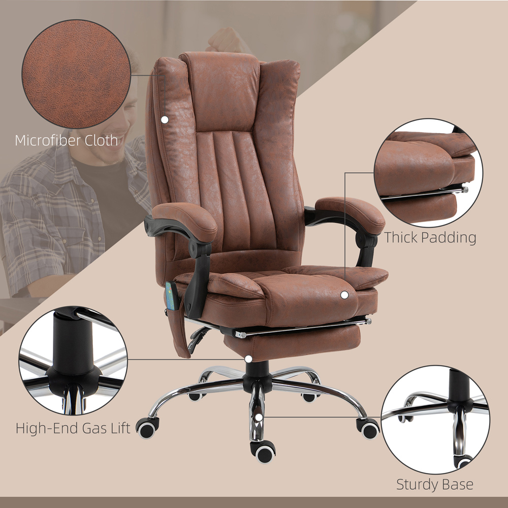 Portland Brown Vibration Massage and Heat High Back Office Chair Image 7