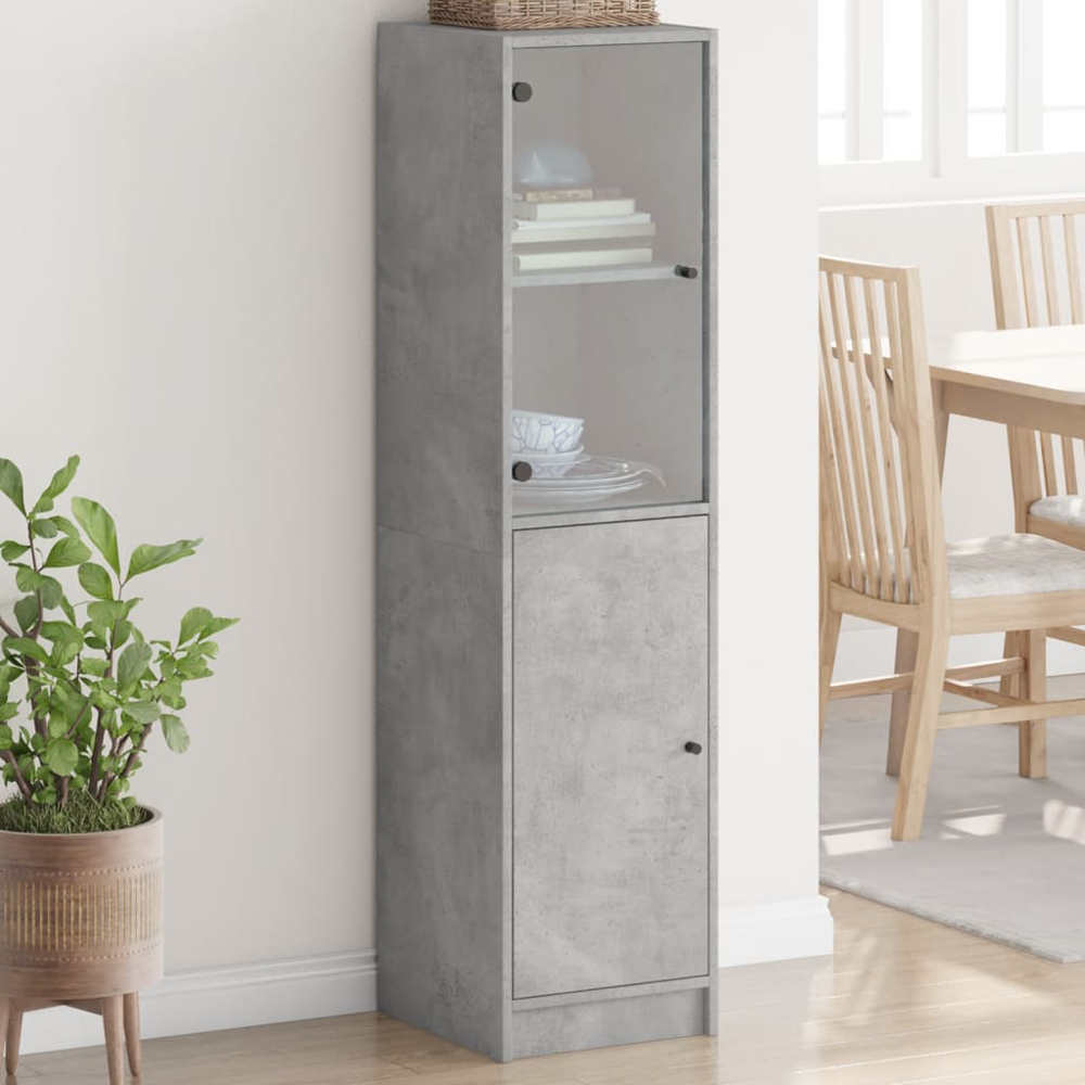 vidaXL 2 Door Concrete Grey Highboard Image 1