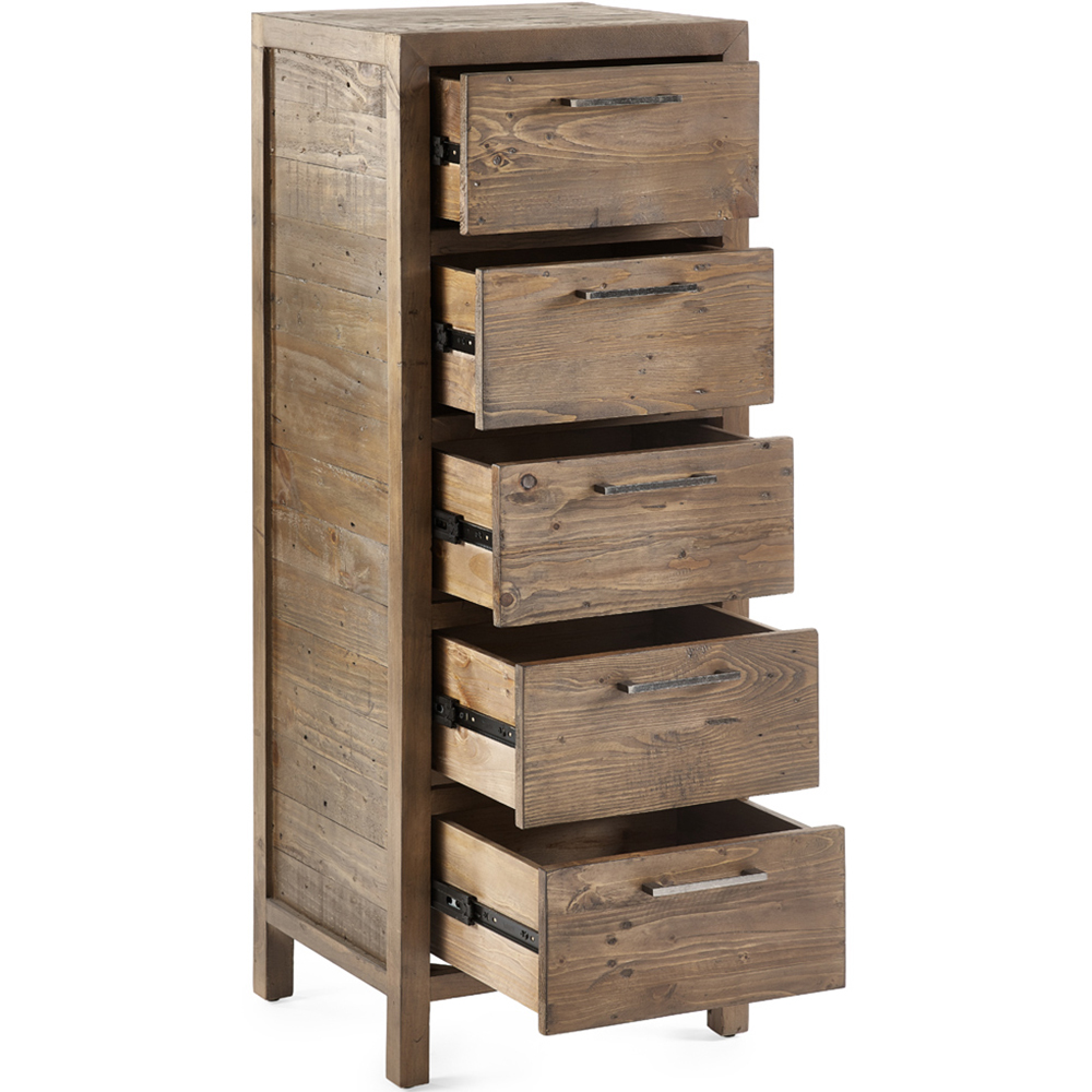 Julian Bowen Heritage 5 Drawer Distressed Tallboy Image 4