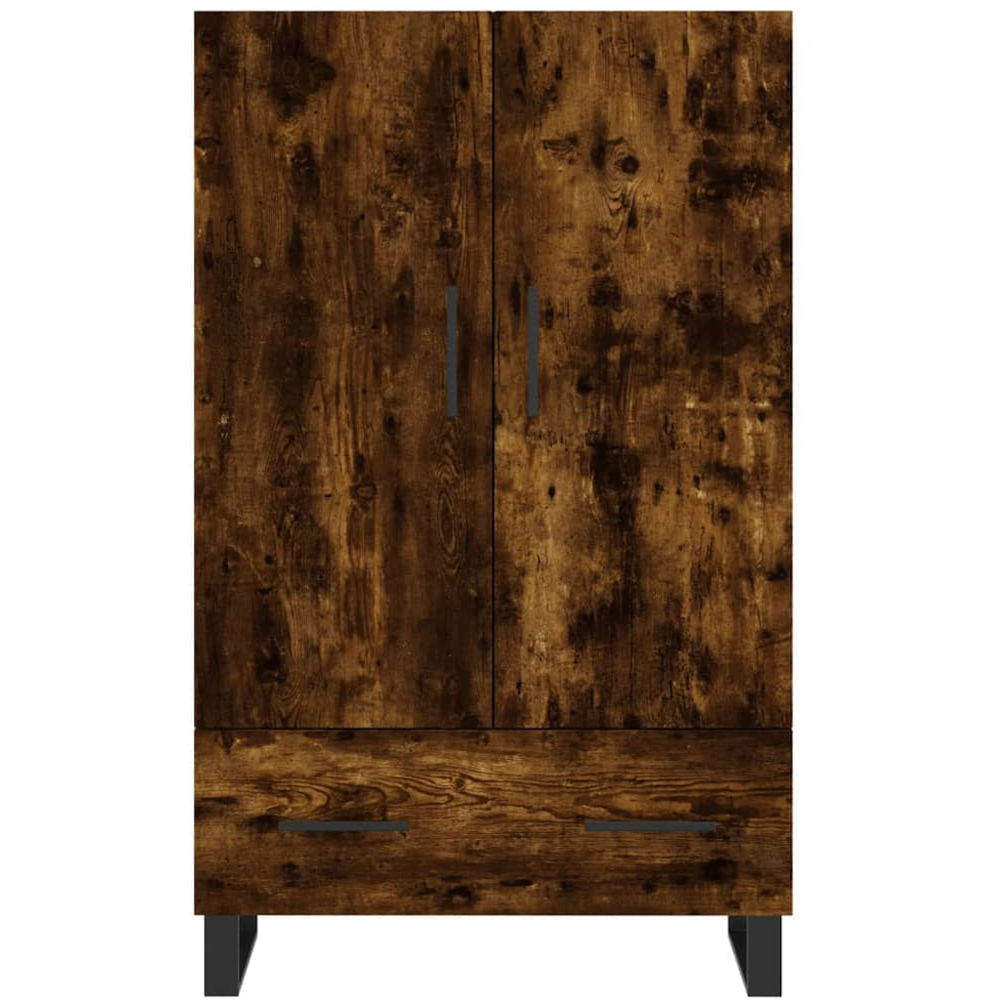 vidaXL 2 Door Single Drawer Smoked Oak Highboard Image 6