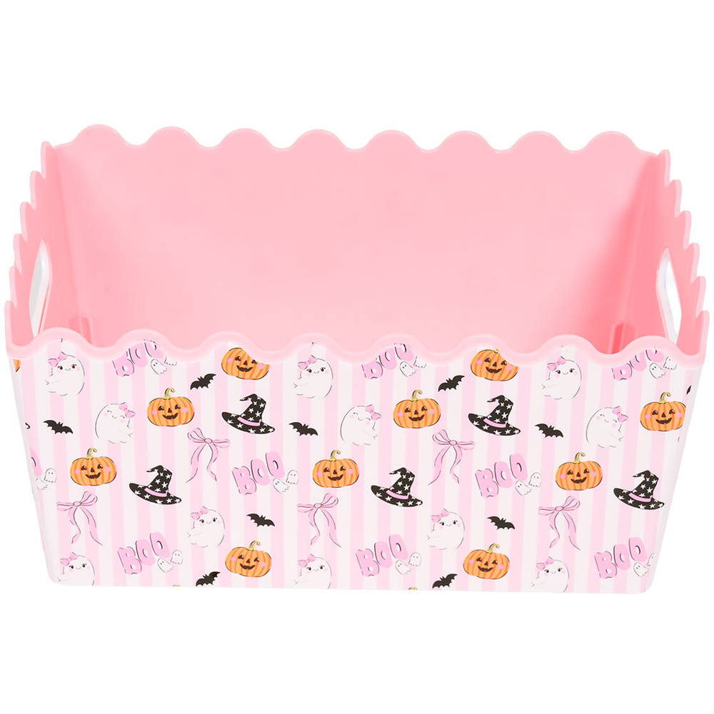 Halloween Wave Printed Storage Basket Pink Image 6