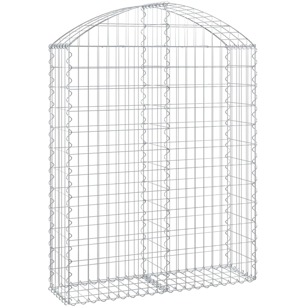 vidaXL Silver Galvanised Iron Arched Gabion Basket 100 x 30 x 120/140cm Image 1